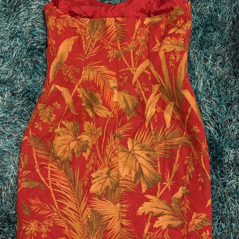 Midi dress in tropical color. All occasions. Pencil style